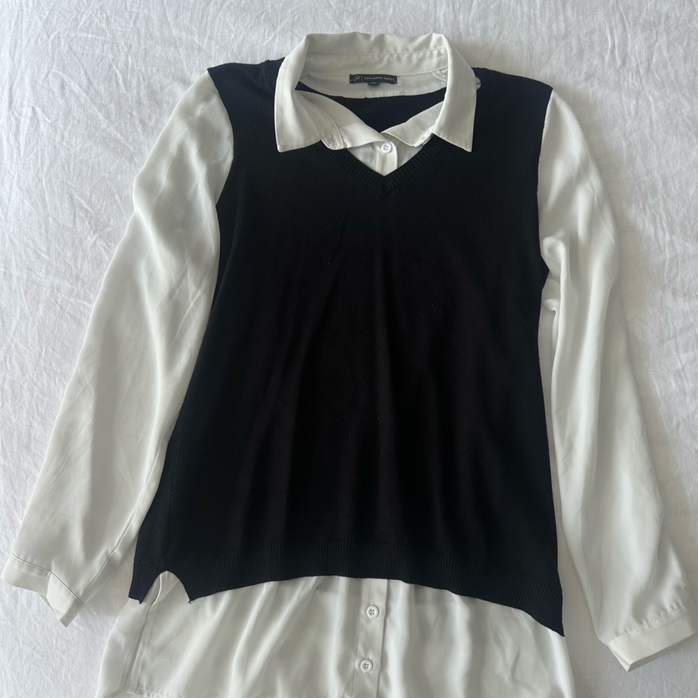Adrianna Papell Black and White Blouse